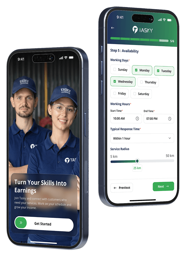 Tasky mobile app preview